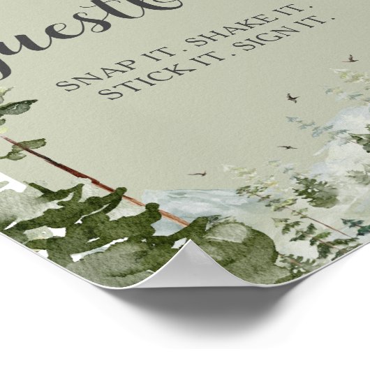 Boy Pine Tree Forest Mountain Foto Gästebuch (Ecke)