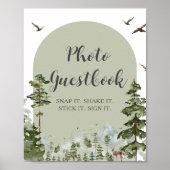 Boy Pine Tree Forest Mountain Foto Gästebuch (Vorne)