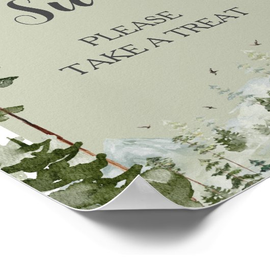 Boy Pine Tree Forest Mountain Liebe ist süß Poster (Ecke)