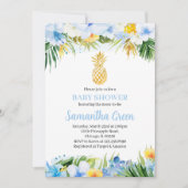Boy Pineaple Baby Shower Einladung (Vorderseite)