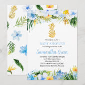 Boy Pineaple Baby Shower Einladung (Vorne/Hinten)