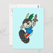 Boy Pirate Ahoy Matey Tshirts und Geschenke Postkarte (Vorne/Hinten)