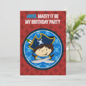 Boy Pirate Captain Party Invite Einladung (Stehend Vorderseite)