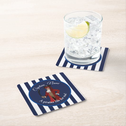 Boy Pirate Rechteckiger Pappuntersetzer (Vor Ort)