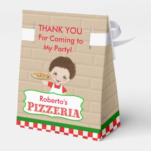 Boy Pizza Gastgeschenk Box Geschenkschachtel (Rückseite)
