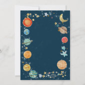 Boy Planets Outer Space Baby Shower Invitation Einladung (Rückseite)