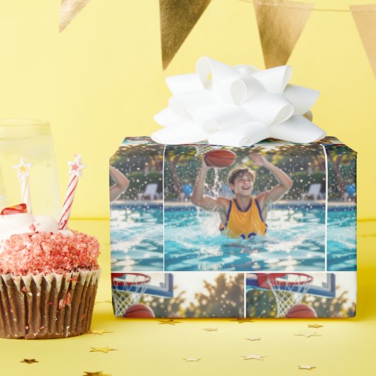 Boy Playing Basketball In a Swimming Pool Geschenkpapier (Geburtstagsparty)