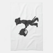 Boy Playing Cowboy - Wählen Sie die Hintergrundfar Geschirrtuch (Vertikal)