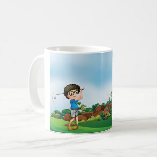 Boy Playing Golf Kaffeetasse
