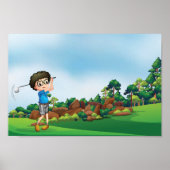 Boy Playing Golf Poster (Vorne)