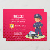 Boy Policeman Birthday Party Einladungen (Vorne/Hinten)