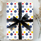 Boy Polka Dots Blau Gelb und Gemustert Geschenkpapier