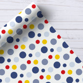 Boy Polka Dots Blau Gelb und Gemustert Geschenkpapier