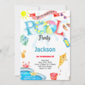 Boy Pool Einladung (Vorderseite)