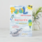Boy Pool Einladung zum Geburtstag (Stehend Vorderseite)