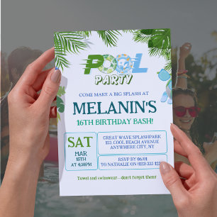 Boy Pool Party Einladung - Cooler Typ Geburtstag