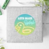 Boy Pool Party Runder Aufkleber