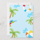 Boy Pool Party Waterslide Geburtstagseinladung Einladung (Rückseite)