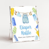Boy Popsicle Baby Duschdusche Windeln Raffle Poster