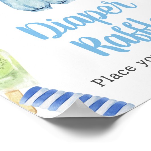 Boy Popsicle Baby Duschdusche Windeln Raffle Poster (Ecke)