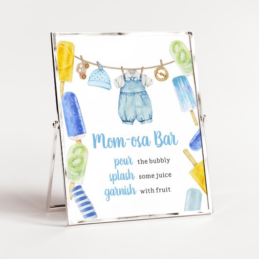 Boy Popsicle Baby Dusche Mama Osa Bar Poster