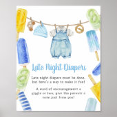 Boy Popsicle Baby Dusche Spate Night Diapers Poster (Vorne)