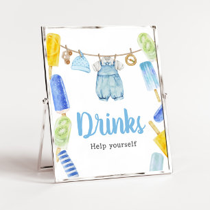 Boy Popsicle Baby Shower Drinks Poster