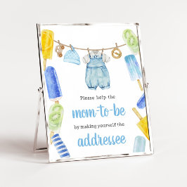 Boy Popsicle Baby Shower Envelope Station Poster