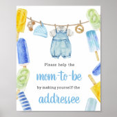 Boy Popsicle Baby Shower Envelope Station Poster (Vorne)