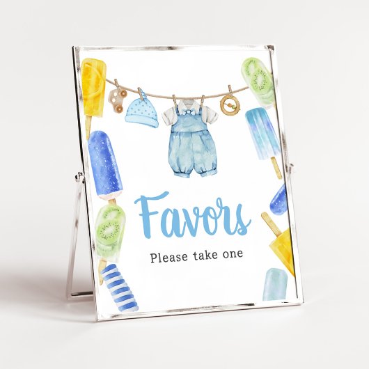 Boy Popsicle Baby Shower Favoriten Poster