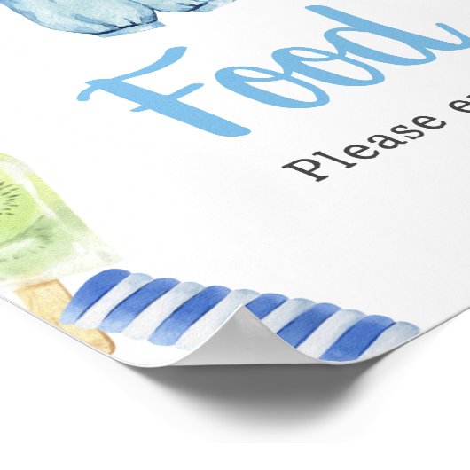 Boy Popsicle Baby Showfood Poster (Ecke)