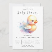 Boy Printable Duck Baby Duck Einladung (Vorderseite)