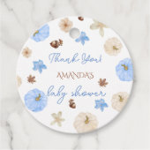 Boy Pumpkin Blue Baby Dusche Vielen Dank Geschenkanhänger (Vorderseite)