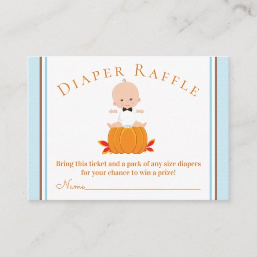 Boy Pumpkin Diaper Raffle Tickets (Vorderseite)