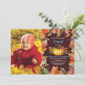 Boy Pumpkin Fall Birthday Einladung (Stehend Vorderseite)