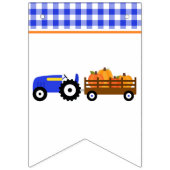 Boy Pumpkin Patch Tractor Blue Birthday Banner (Erste Fahne)