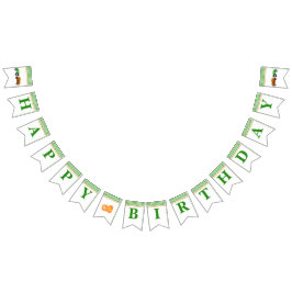 Boy Pumpkin Patch Tractor Green Happy Birthday Wimpelkette