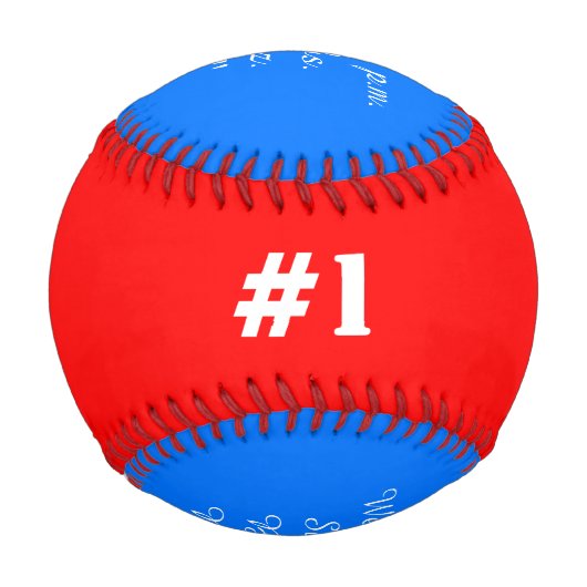 Boy Quad Birth Stats Red White Blue Baseball (Rückseite)