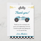 Boy Race Car Geburtstagsparty Danke Karte (Vorderseite)
