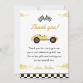 Boy Race Car Geburtstagsparty Danke Karte (Vorderseite)