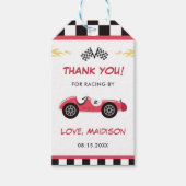 Boy Race Car Geburtstagsparty Geschenkanhänger (Vorderseite)