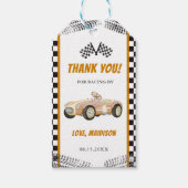 Boy Race Car Geburtstagsparty Geschenkanhänger (Vorderseite)