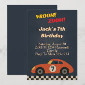 Boy Racing Birthday Einladung (Vorne/Hinten)