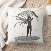 Boy Rain Fairy mit Blätterpfropfkissen Kissen (Decke)