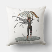 Boy Rain Fairy mit Blätterpfropfkissen Kissen (Rückseite)