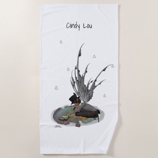 Boy Rain Fairy mit Frog Beach Handtuch (Vorderseite)