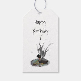 Boy Rain Fairy mit Frog Geschenkmarke Geschenkanhänger