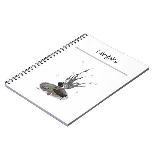 Boy Rain Fairy mit Frog Spiral Notebook Notizblock (Linke Seite)