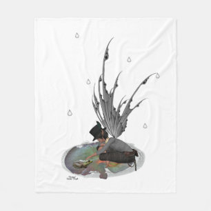 Boy Rain Fairy mit Frosch Fleece Blanket