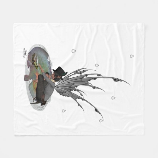 Boy Rain Fairy mit Frosch Fleece Blanket (Vorderseite (Horizontal))